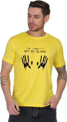 Skill IT Services Printed Men Round Neck Yellow T-Shirt