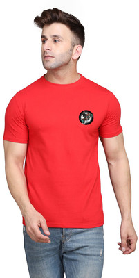 Blisstone Printed Men Round Neck Red T-Shirt