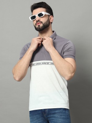 OGEN Colorblock Men Polo Neck Grey T-Shirt