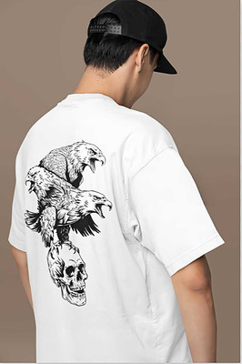 Escape Tribe Graphic Print Couple Round Neck White T-Shirt