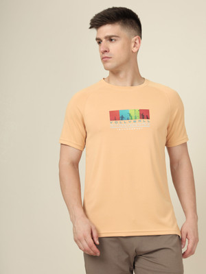TECHNOSPORT Graphic Print Men Crew Neck Yellow T-Shirt