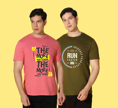WOOSTRO Graphic Print Men Round Neck Multicolor T-Shirt
