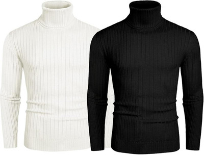 SR Fashion Striped Men High Neck Black, White T-Shirt