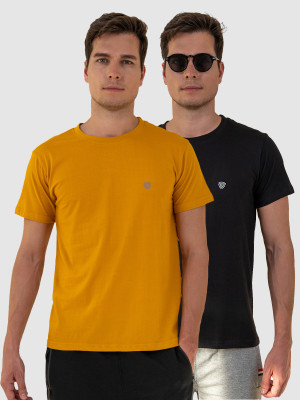 LUX cozi Solid Men Round Neck Multicolor T-Shirt