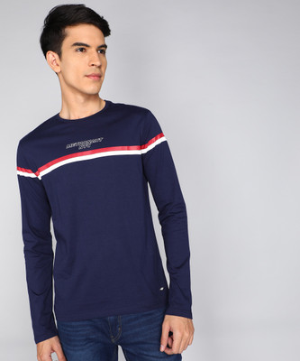 METRONAUT Printed Men Round Neck Dark Blue T-Shirt