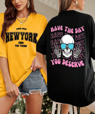 SILVANUS Printed Women Round Neck Multicolor T-Shirt