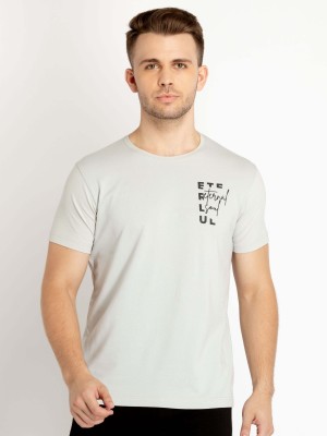 Status Quo Typography Men Round Neck Grey T-Shirt