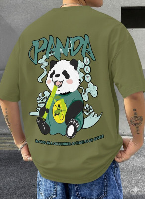 GREENFASO Printed Men Round Neck Light Green T-Shirt