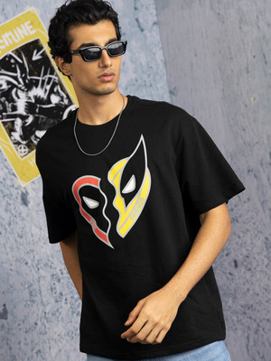 WROGN Printed Men Crew Neck Black T-Shirt