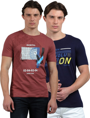 Dollar Printed Men Round Neck Multicolor T-Shirt