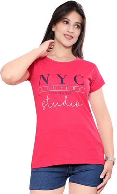 vax vax Graphic Print Women Round Neck Maroon T-Shirt