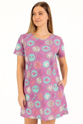 Lipshe Printed Women Round Neck Pink T-Shirt