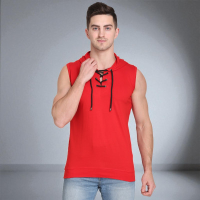 FARICON Solid Men Round Neck Red T-Shirt