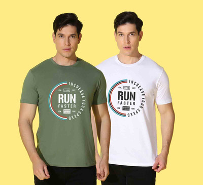 WOOSTRO Typography Men Round Neck Multicolor T-Shirt