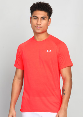 UNDER ARMOUR Solid Men Round Neck Red T-Shirt