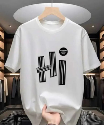 SAM COLLECTIONN Typography Men Round Neck White T-Shirt