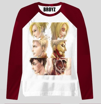 Broyz Graphic Print Men Round Neck White, Maroon T-Shirt