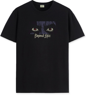 ADRO Graphic Print Men Round Neck Black T-Shirt