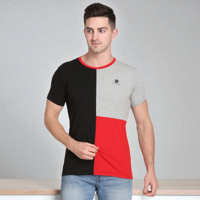 FARICON Solid Men Round Neck Multicolor T-Shirt