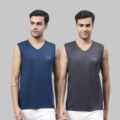 VIMAL JONNEY Solid Men V Neck Multicolor T-Shirt