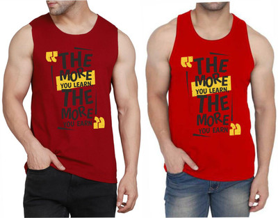 Restore Typography Men Scoop Neck Maroon, Red, Multicolor T-Shirt