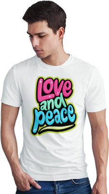 Seek Buy Love Printed Men Round Neck White T-Shirt