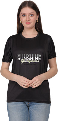 UPTRADE Graphic Print Women Round Neck Black T-Shirt