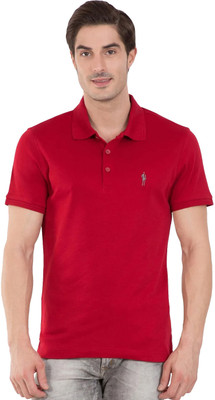 JOCKEY Solid Men Polo Neck Red T-Shirt