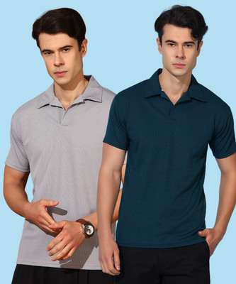 METRONAUT Solid Men Polo Neck Multicolor T-Shirt