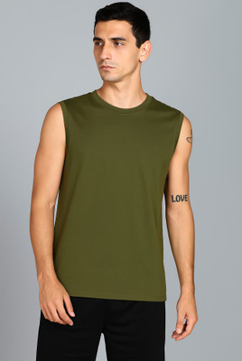 Jangoboy Solid Men Round Neck Green T-Shirt