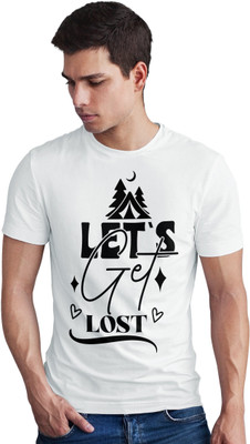 SeBLo Printed Men Round Neck White T-Shirt
