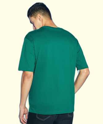 BEWAKOOF Solid Men Round Neck Green T-Shirt
