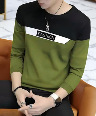 Autna Solid Men Round Neck Dark Green T-Shirt