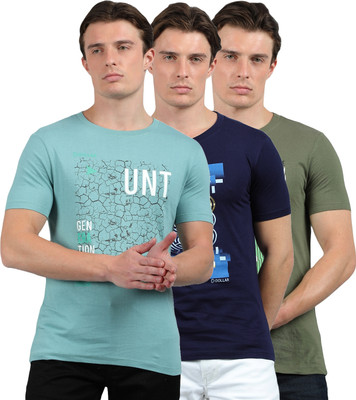 Dollar Printed Men Round Neck Multicolor T-Shirt