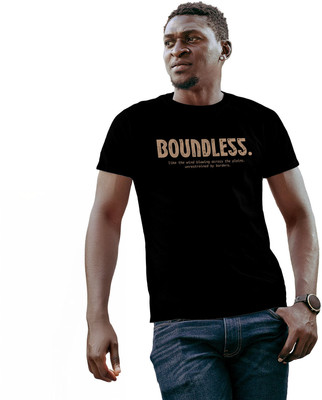Fighterheero Printed Men Round Neck Black T-Shirt
