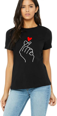 Nilan Tees Wear Printed Women Round Neck Black T-Shirt