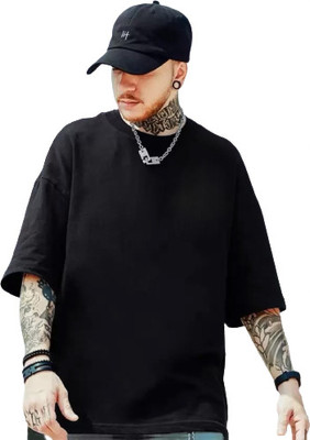 FARBOT Printed Men Round Neck Black T-Shirt