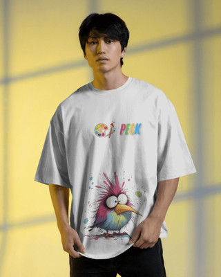 Mammoth Street Wear Printed Men Round Neck White T-Shirt
