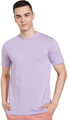 Rsgarmentshop Solid Men Round Neck Purple T-Shirt