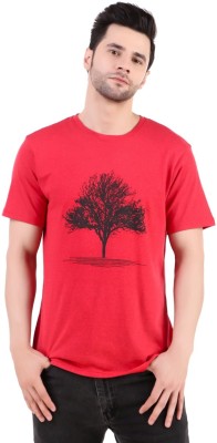 Fashion N Style Printed Men Round Neck Red T-Shirt