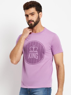 RELANE Printed, Typography Men Round Neck Purple T-Shirt