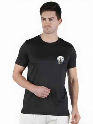 SZN Graphic Print Men Round Neck Black T-Shirt