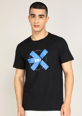 HRX by Hrithik Roshan Graphic Print Men Round Neck Black T-Shirt