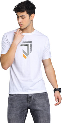Moldify Graphic Print Men Round Neck White T-Shirt