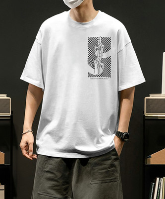 Bullmer Graphic Print Men Round Neck White T-Shirt