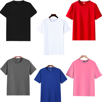 lalita creation Self Design Men Round Neck Black, White, Red, Silver, Dark Blue, Pink T-Shirt