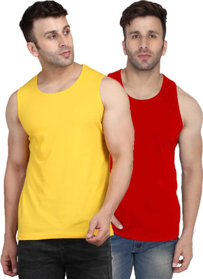 SLOWLORIS Solid Men Scoop Neck Multicolor T-Shirt
