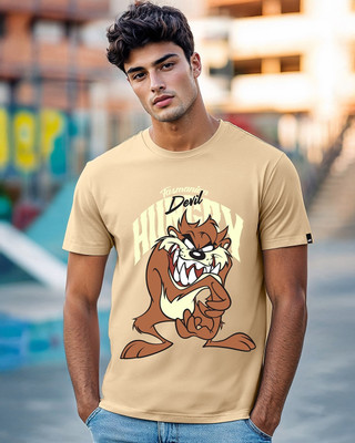 BEWAKOOF Graphic Print Men Round Neck Brown T-Shirt