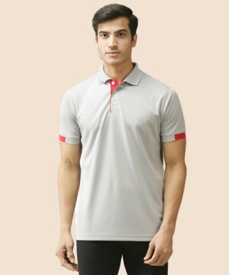 EPPE Solid Men Polo Neck Red, Grey T-Shirt