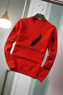 Autna Printed Men Round Neck Red T-Shirt